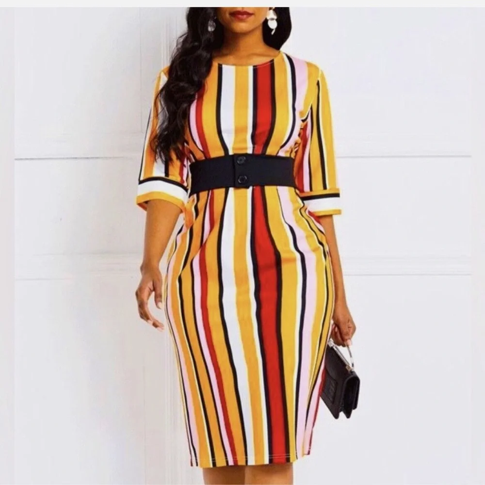Zara Midi Striped Studio Dress - Picture 5 of 15